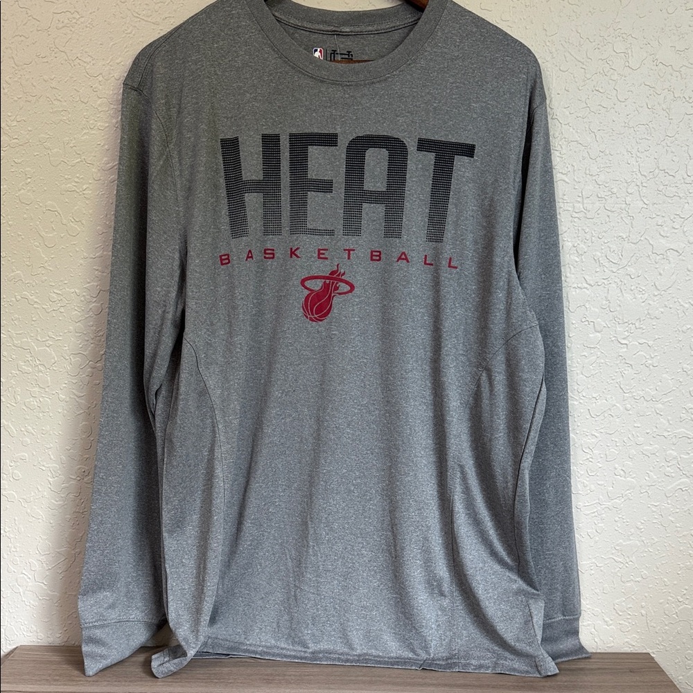 Gray MIAM HEAT Basketball Long Sleeve Shirt